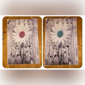 Canvas Wall Art black and white with White Daisies color center